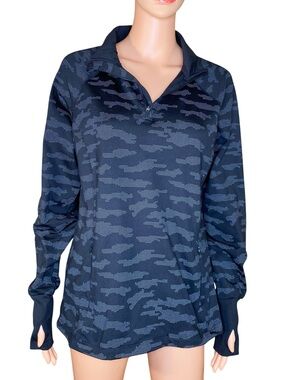 Avia Running Jacket Camo Quarter-Zip Pullover Outdoors Athletic SZ Med 8 - 10